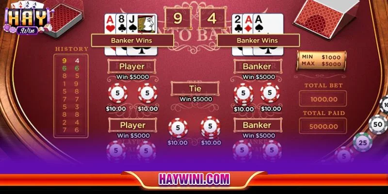 Tỷ lệ thưởng Baccarat tại sân chơi HAYWIN rất hấp dẫn