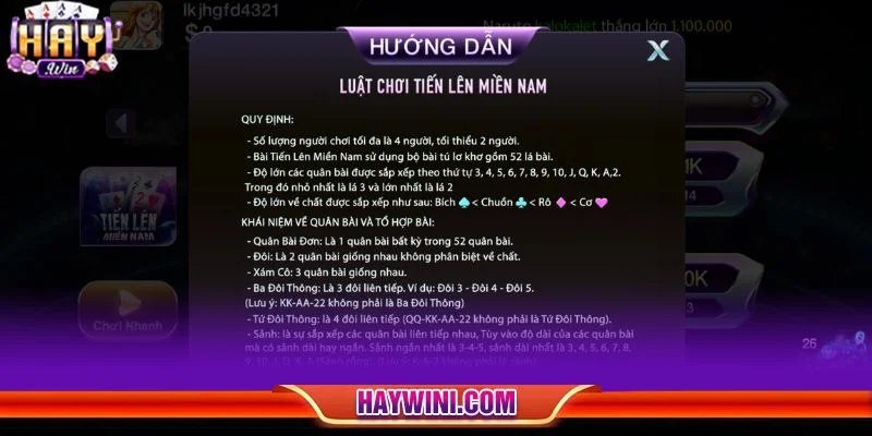 Luật chơi Tiến Lên miền Nam HAYWIN hội viên cần biết trước khi nhập cuộc chơi