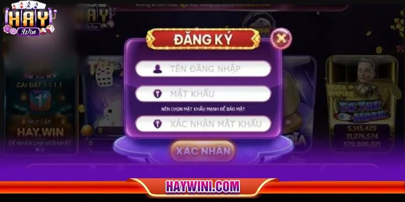 Người chơi có thể đăng ký tài khoản chơi HAYWIN rất nhanh gọn